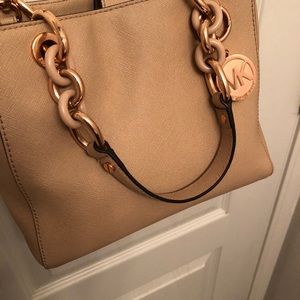 Nude and Rose Gold Cynthia Michael Kors Purse